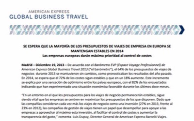Espace Voyage Professionel_American Express Global Business Travel 2014