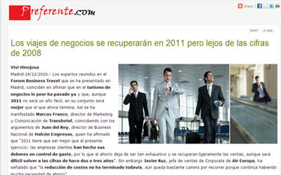 Business travel to recover in 2011 but far from 2008 figures