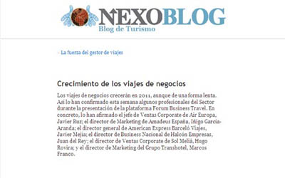 Growth in business travel