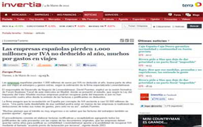 Spanish companies lose 1 billion euros in non-deducted VAT per year, many due to travel expenses