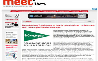 Forum Business Travel expands its list of sponsors with the entry of El Corte Inglés Department Stores.