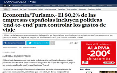 80.2% of Spanish companies include 'end-to-end' policies to control travel expenses