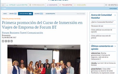 First promotion of Forum BT's Corporate Travel Immersion Course