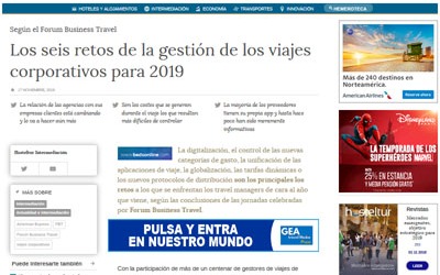  The six corporate travel management challenges for 2019.