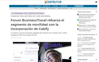  Forum BusinessTravel strengthens mobility segment with the incorporation of Cabify