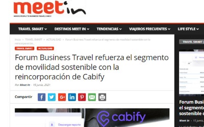 Forum Business Travel reinforces the sustainable mobility segment with the reincorporation of Cabify