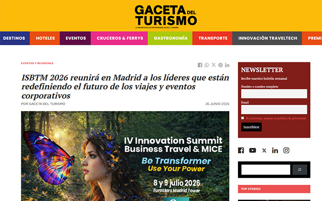 ISBTM 2026 reunirá en Madrid a los líderes que están redefiniendo el futuro de los viajes y eventos corporativos