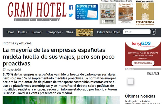 Most Spanish companies measure their travel footprint, but they are not very proactive.