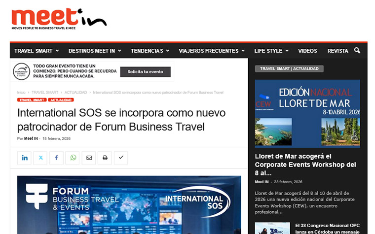 International SOS joins as a new sponsor of Forum Business Travel