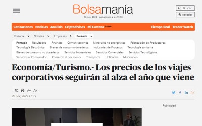 Los precios de los viajes corporativos seguirán al alza el año que viene